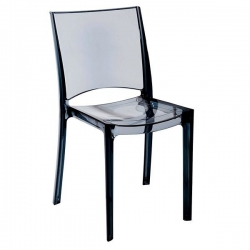 Plastová židle B-SIDE, polykarbonát - antracite transparente  