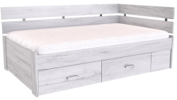 Postel AMÉLIE 120 cm, rohová, UNI L/P

dub bělený 
