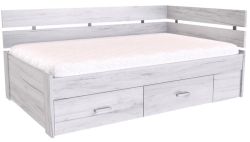 Postel AMÉLIE 2 120 cm, rohová, UNI L/P
dub bělený 