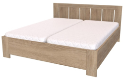 Postel AURA 180 cm s polohovacími rošty 
dub natur