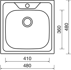 Dřez CLASSIC 480 V, nerezový