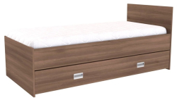 Postel DUO s úložným prostorem, 1 zvýšené čelo, pravé