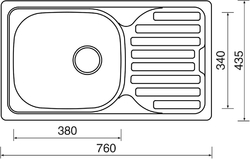 Dřez CLASSIC 860 V, 3 1/2", nerezový, matný 