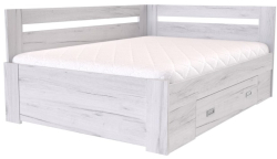 Postel FABIE 120 cm, rohová UNI L/P 

dub bělený