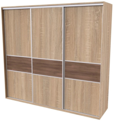 Skříň FLEXI 3, dveře DTD  s vloženým DTD páskem - 240/220  
dub natur