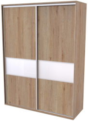 Skříň FLEXI 2, dveře DTD s vloženým skleněným páskem L - 180/240 
dub grande