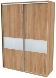 Skříň FLEXI 2, dveře DTD s vloženým skleněným páskem M - 200/220 
dub harmony