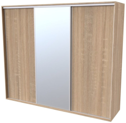 Skříň FLEXI 3, dveře DTD  + zrcadlo - 300/240