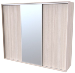 Skříň FLEXI 3, dveře DTD  + zrcadlo - 300/240
jasan šedý