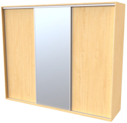 Skříň FLEXI 3, dveře DTD  + zrcadlo - 300/240
javor