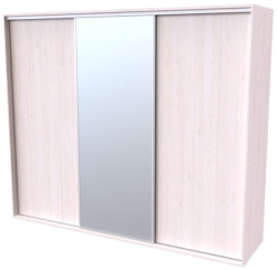 Skříň FLEXI 3, dveře DTD  + zrcadlo - 260/240
modřín latte