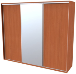 Skříň FLEXI 3, dveře DTD  + zrcadlo - 280/240 
olše