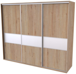 Skříň FLEXI 3, dveře DTD  s vloženým skleněným páskem L - 300/240
dub grande