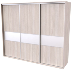 Skříň FLEXI 3, dveře DTD  s vloženým skleněným páskem L - 300/220
jasan šedý