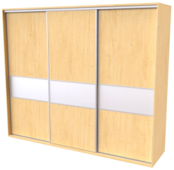 Skříň FLEXI 3, dveře DTD  s vloženým skleněným páskem L - 300/220