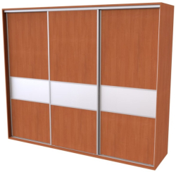 Skříň FLEXI 3, dveře DTD  s vloženým skleněným páskem L - 300/240
olše