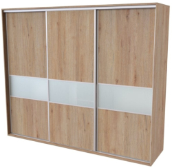 Skříň FLEXI 3, dveře DTD  s vloženým skleněným páskem M - 280/240
dub harmony