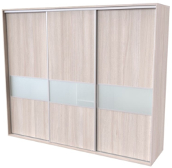Skříň FLEXI 3, dveře DTD  s vloženým skleněným páskem M - 280/240
jasan šedý
