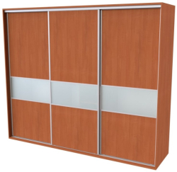 Skříň FLEXI 3, dveře DTD  s vloženým skleněným páskem M - 300/240
olše