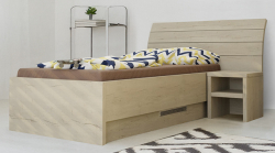 Postel LAGLIO 120 cm s úložným prostorem - pravá varianta
dub halifax bílý  