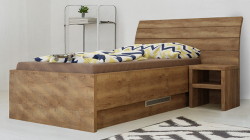 Postel LAGLIO 120 cm s úložným prostorem - pravá varianta
dub halifax tabákový