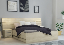 Postel LAGLIO 140 cm s úložným prostorem   
dub halifax bílý