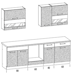 Kuchyně MODENA, sestava 240 cm