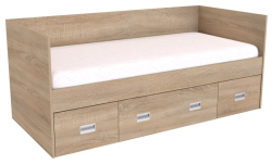 Postel NEMO 90 LR s úložným prostorem, 3ZČ 
dub natur