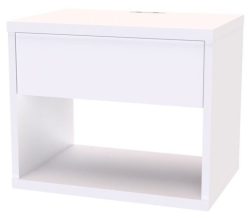 Noční stolek SMART, USB, závěsný

bílá struktura