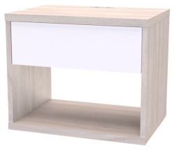 Noční stolek SMART, USB, závěsný

jasan šedý / bílá