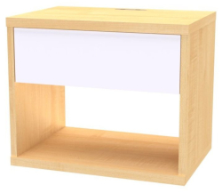 Noční stolek SMART, USB, závěsný

javor / bílá