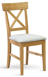 Jídelní židle OAK dub masiv, látkový sedák 