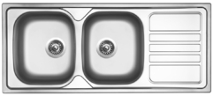 Dřez OKIO 1160 DUO V, 3 1/2", nerezový, matný