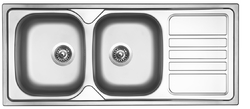 Dřez OKIO 1160 DUO V, 3 1/2", nerezový, matný