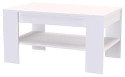 Konferenční stolek ZEN 100 výška 57 cm cm se šuplíkem 
bílá struktura